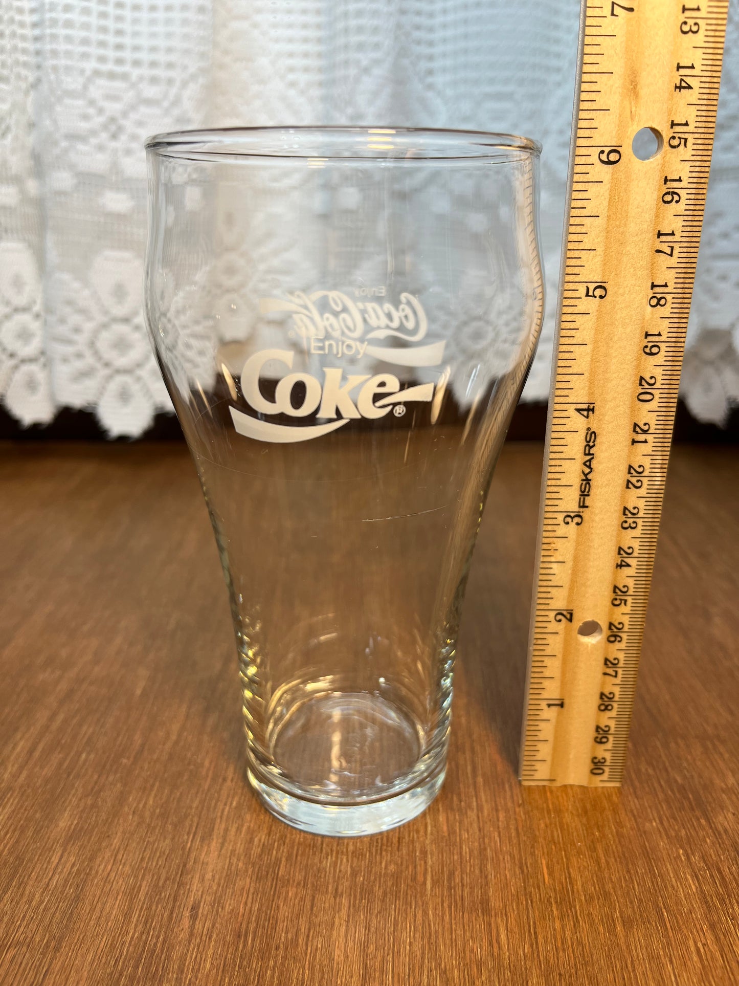 Clear Vintage White Logo Coca Cola Glass