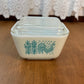 Vintage Turquoise Butter Print Pyrex Dish 501