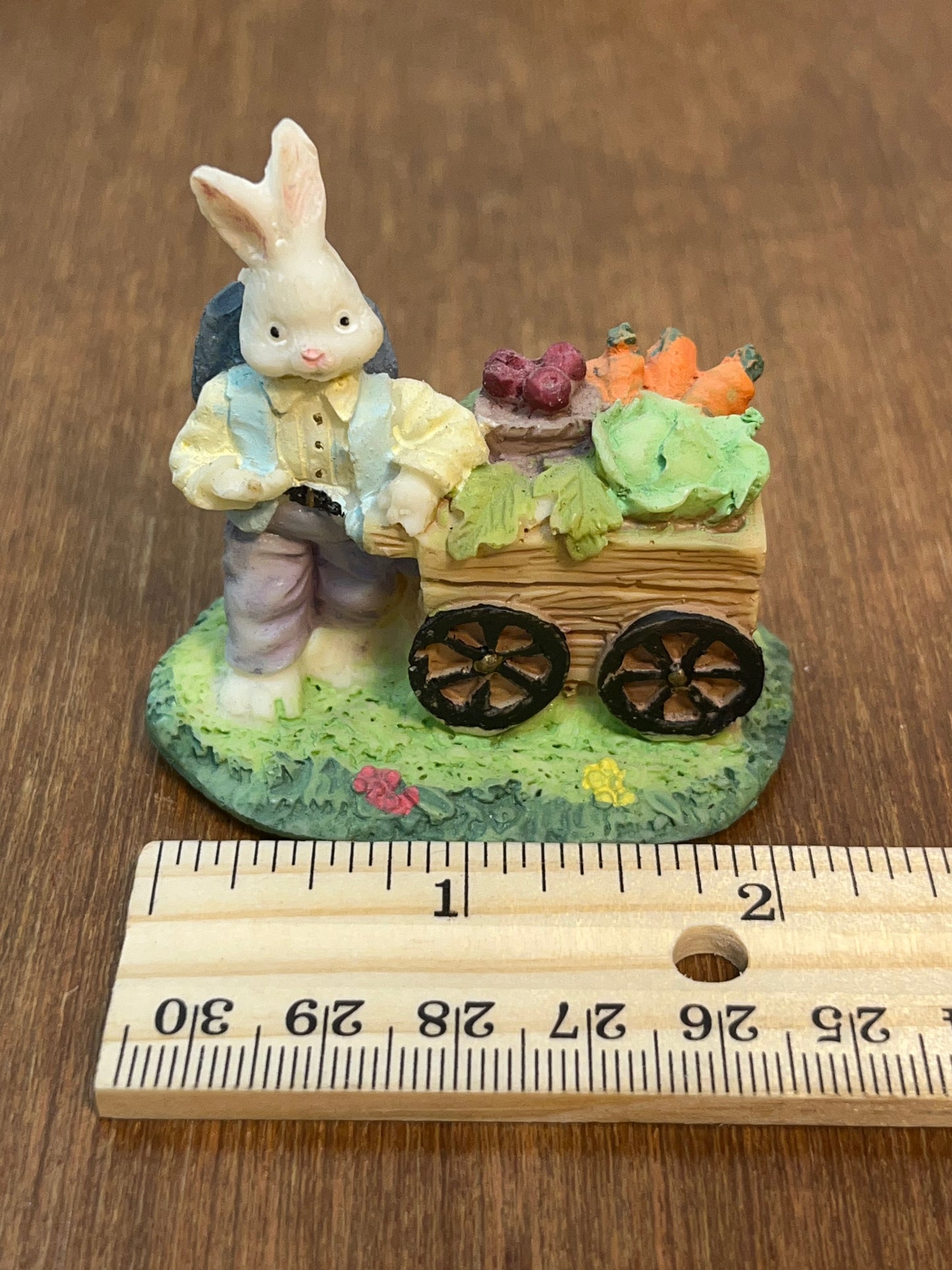 Village Bunny With Vegetable Cart Figurine