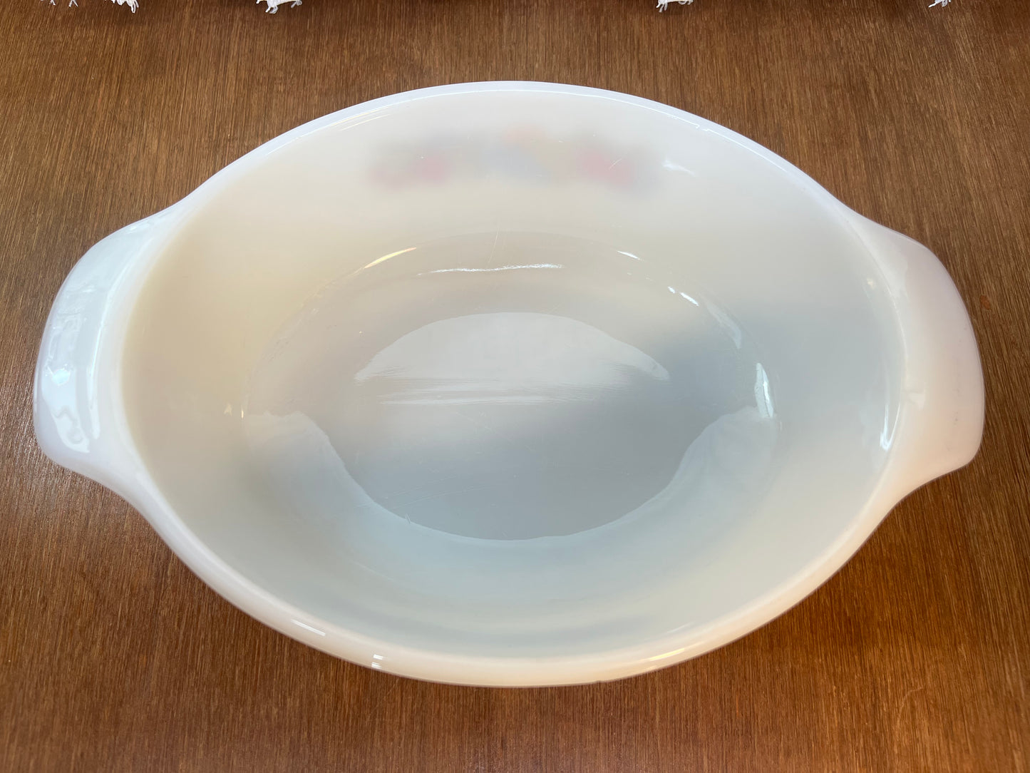 Vintage Milk Glass Fruit Harvest Anchor Hocking 1.5 QT Dish