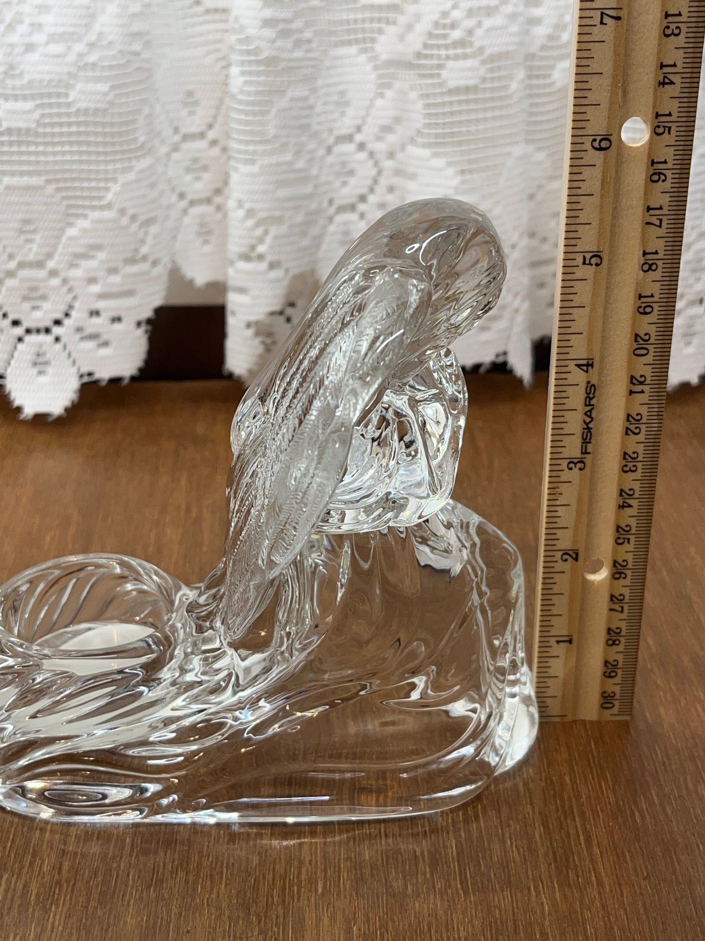 Votive Lead Crystal Kneeling Angel Candle Holder