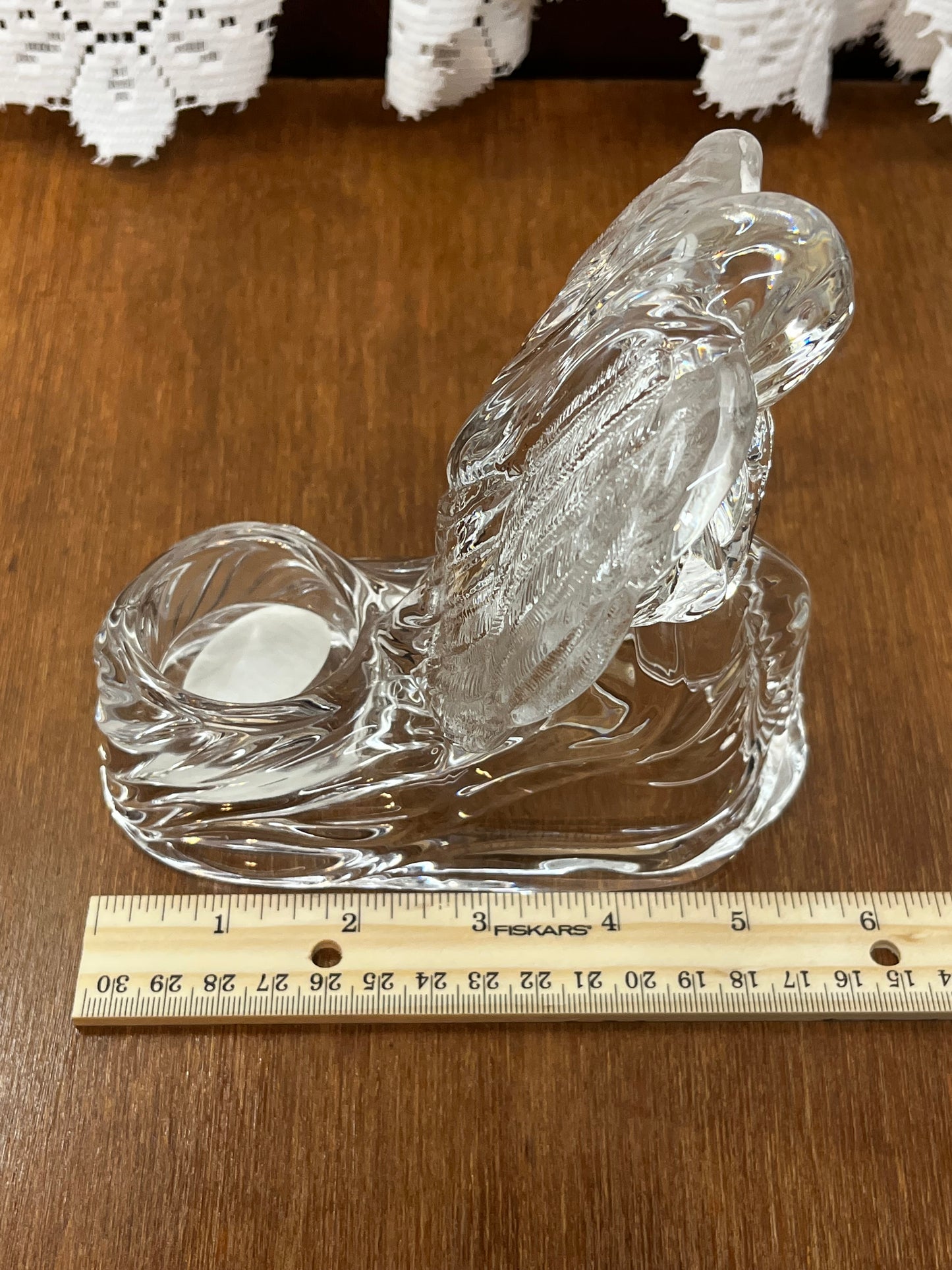 Votive Lead Crystal Kneeling Angel Candle Holder