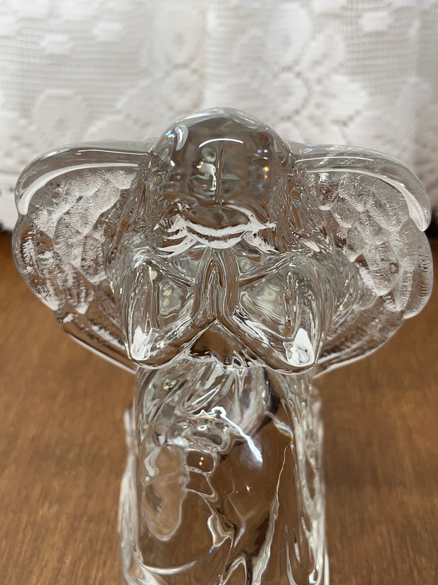 Votive Lead Crystal Kneeling Angel Candle Holder