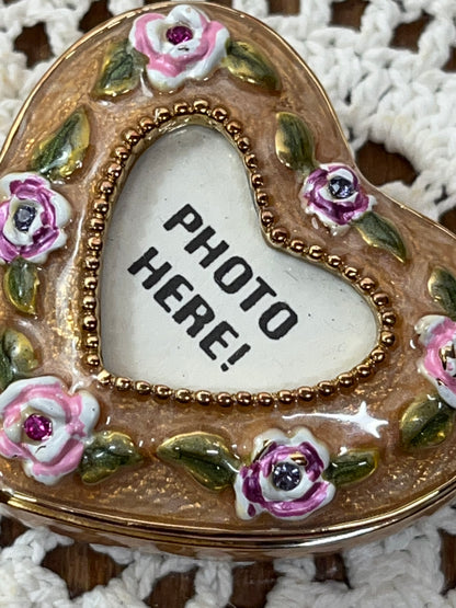 Small Floral Trinket heart with photo window