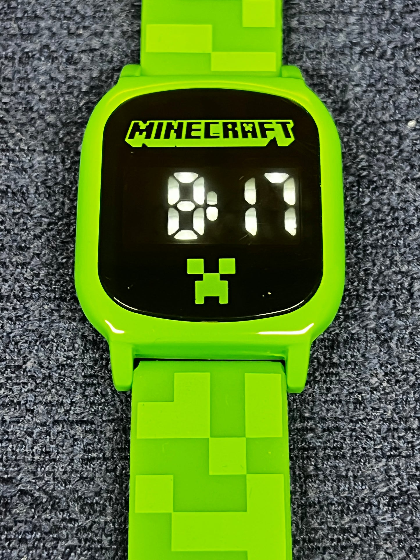 MineCraft LED Touchscreen Green Wrist Watch