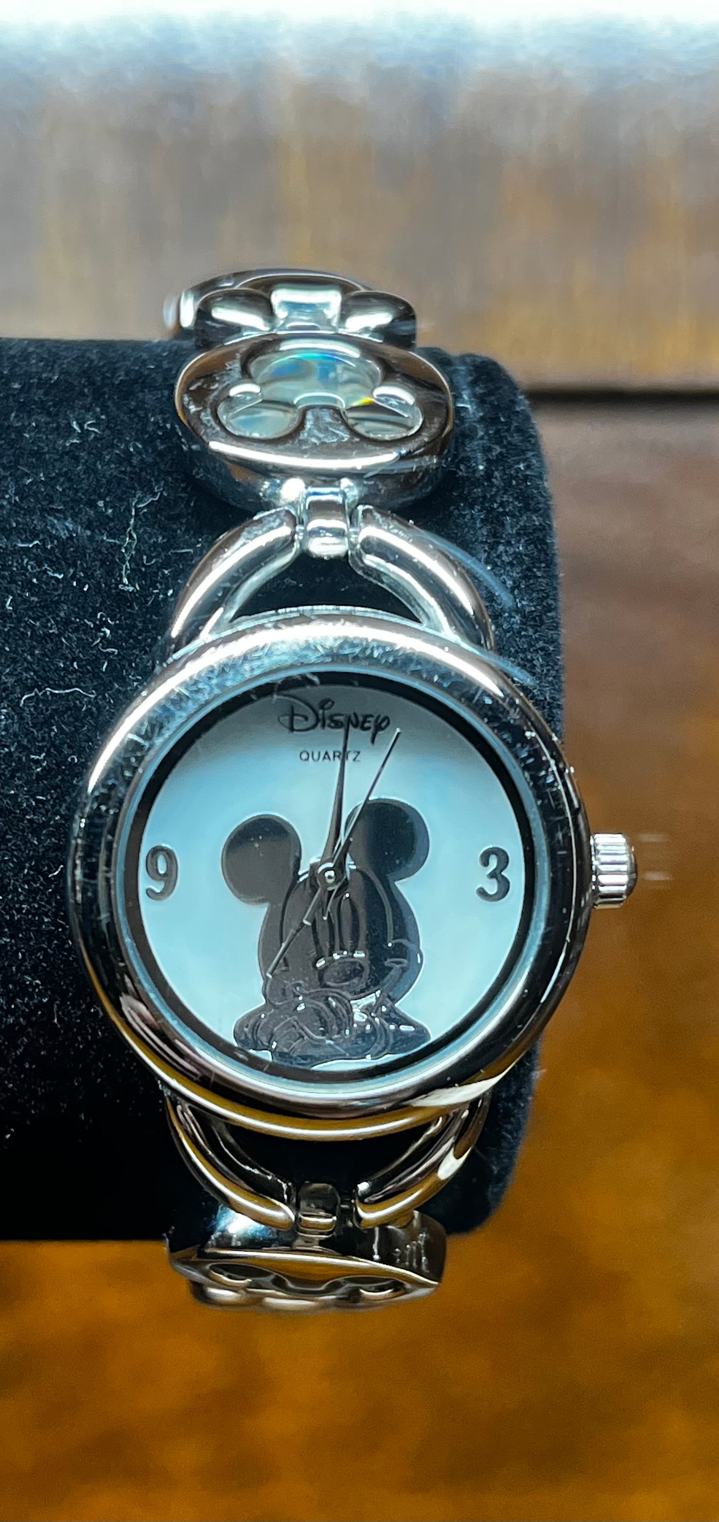 Mickey Mouse Disney Quartz Womens Silver-Tone Watch