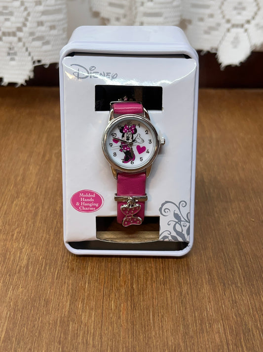 Collectible Minnie Mouse Pink Disney Watch with Charms