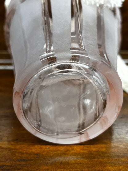 Vintage Art Style Frosted Pink Vase