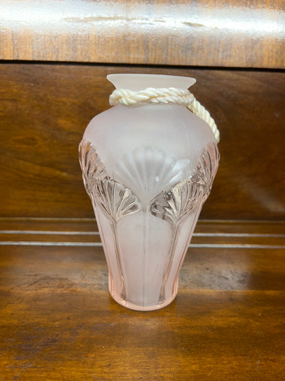 Vintage Art Style Frosted Pink Vase