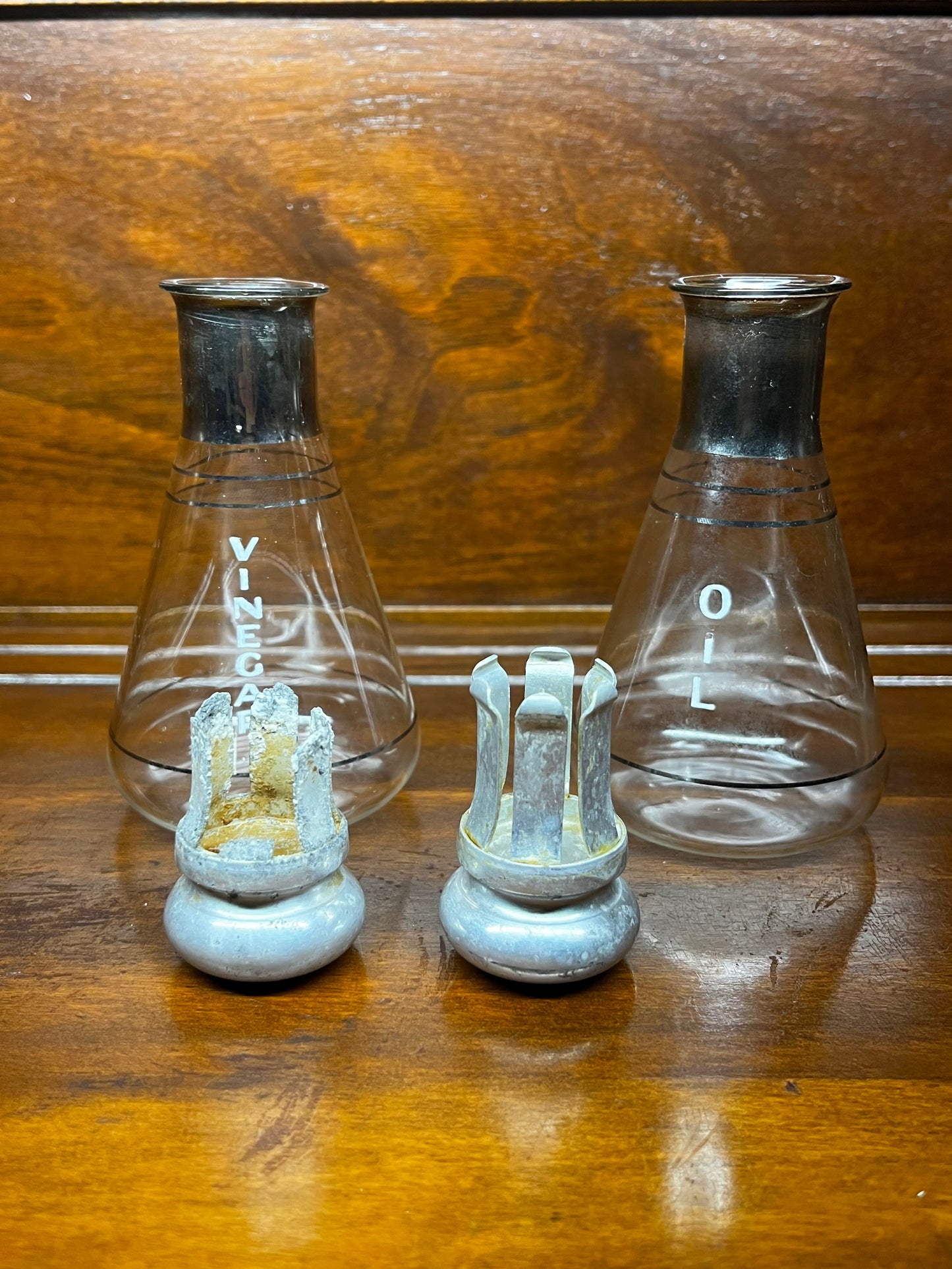 Vintage Oil and Vinegar Glass Bottles