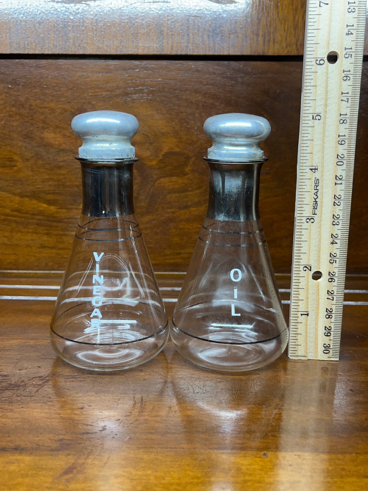 Vintage Oil and Vinegar Glass Bottles