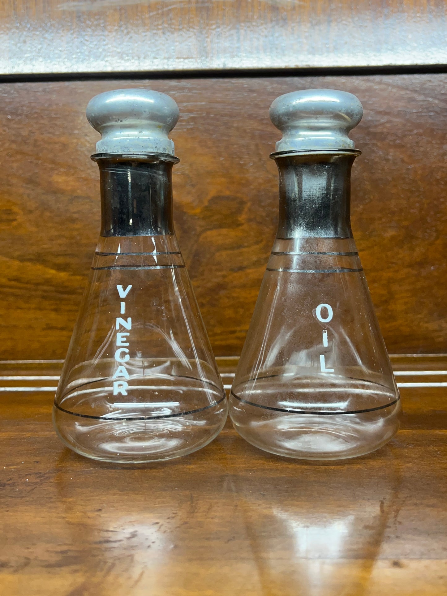 Vintage Oil and Vinegar Glass Bottles