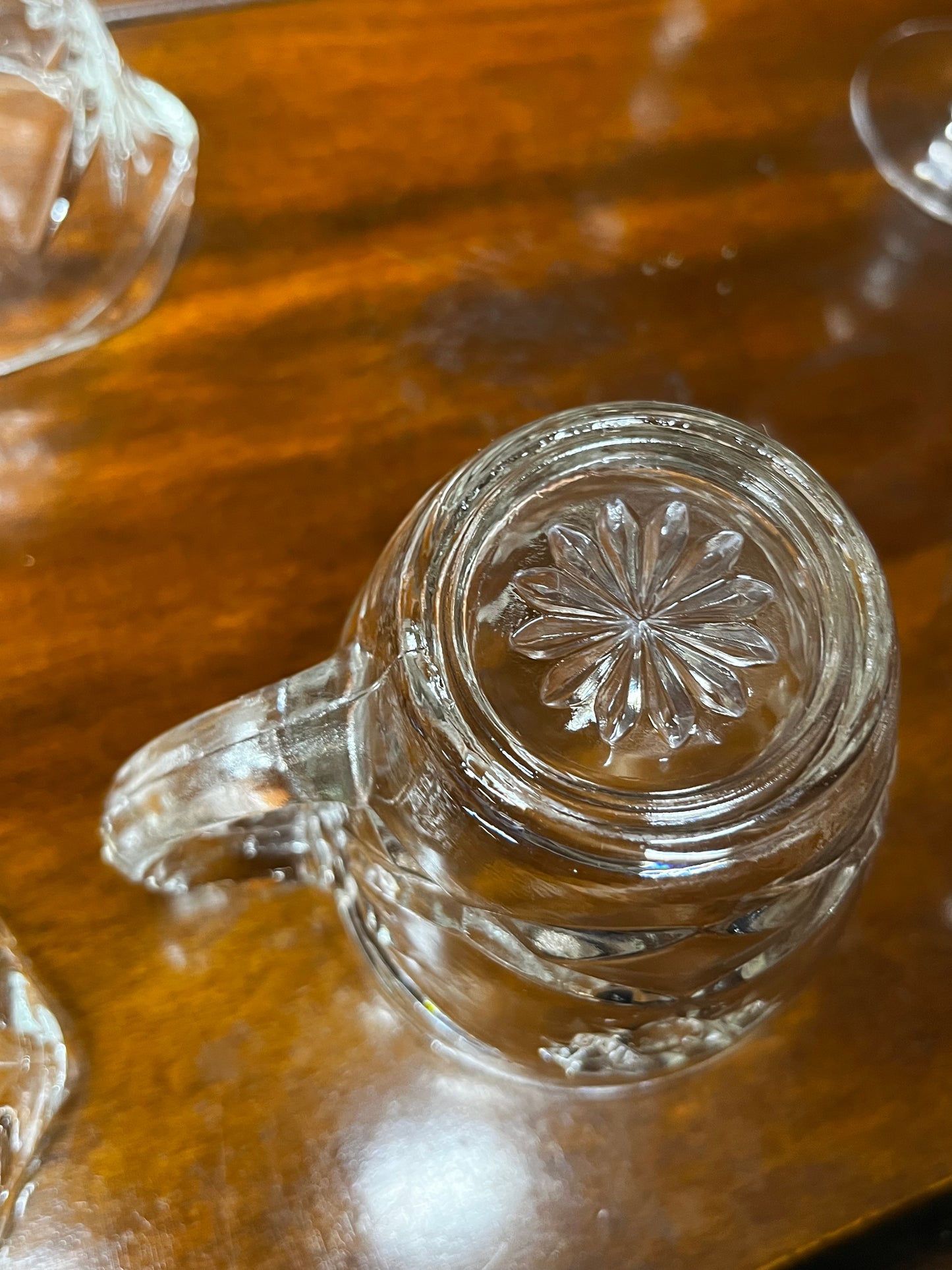 Vintage Star of David Cut Glass Creamer