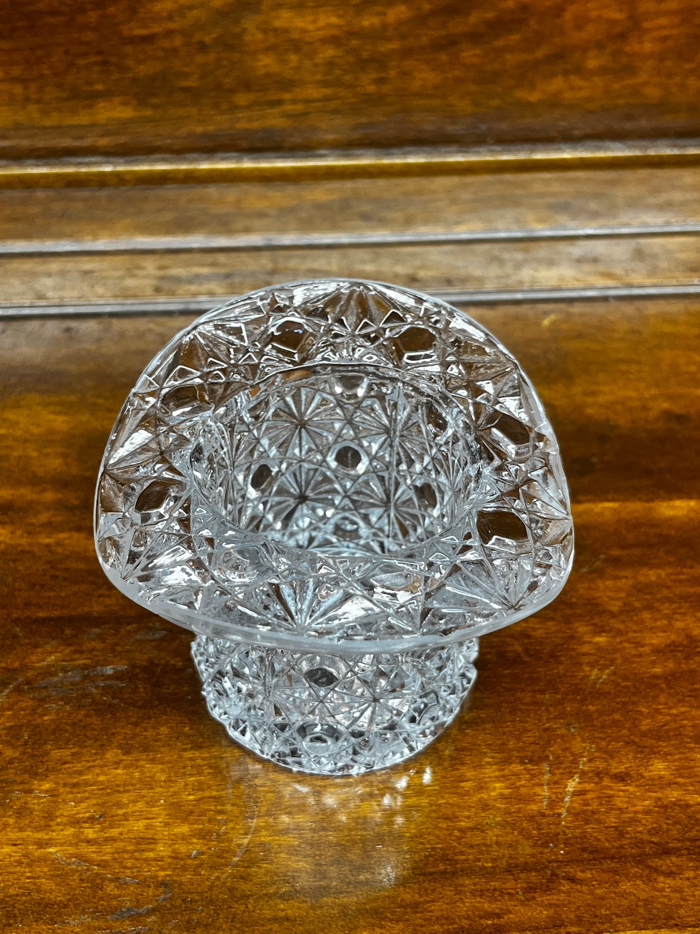 Vintage Fenton Clear Daisy and Button Art Glass Top Hat