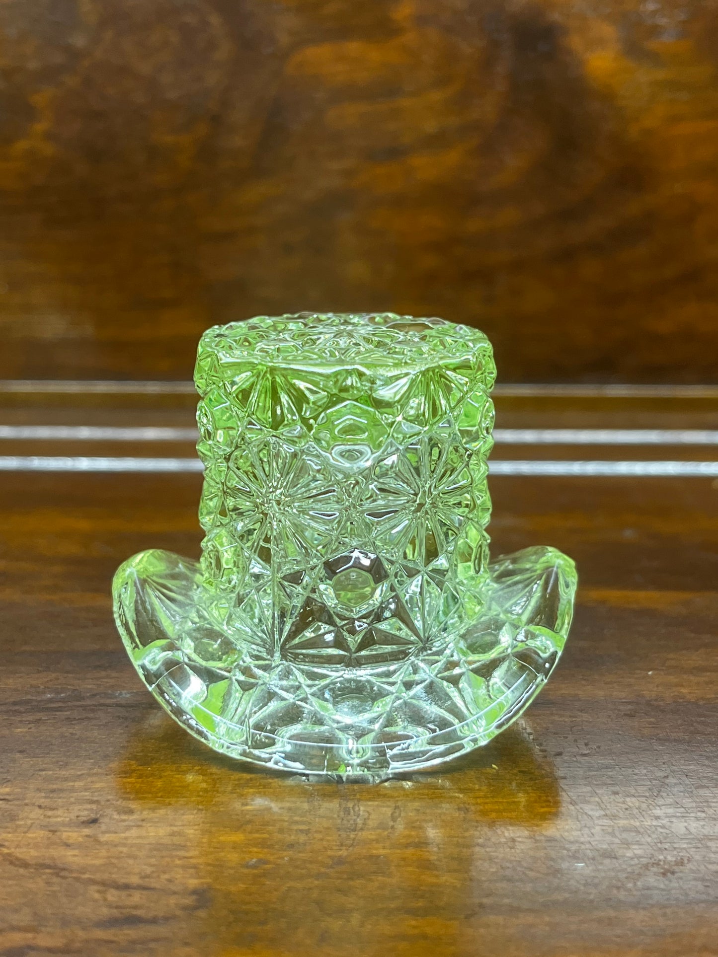 Uranium Fenton Glass Toothpick holder Top Hat