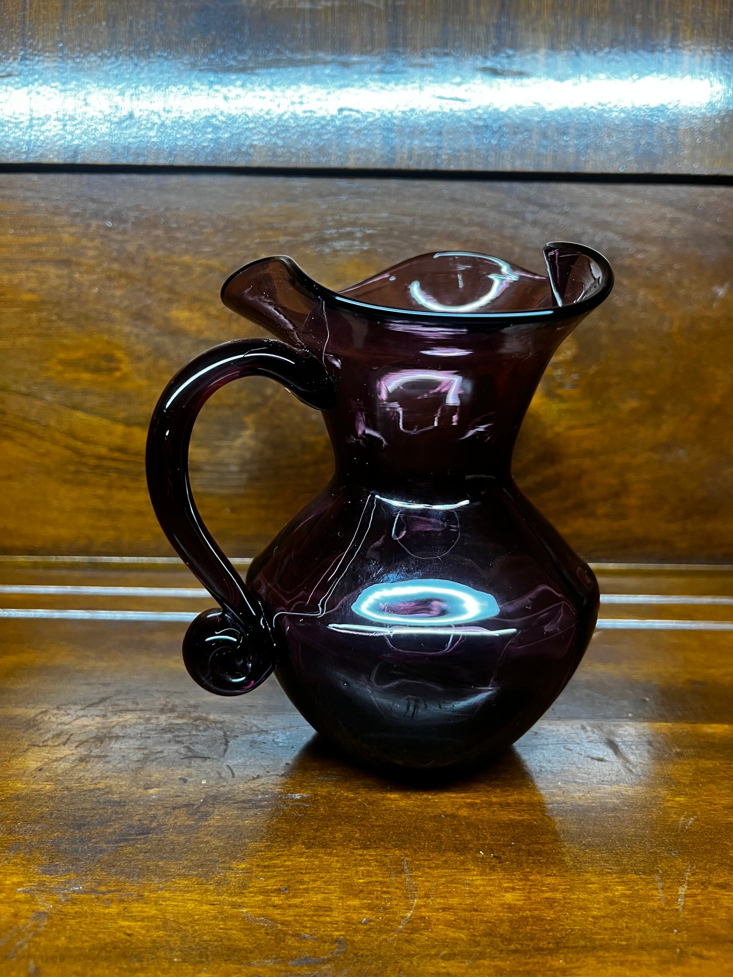 Vintage Hand Blown Purple Pitcher