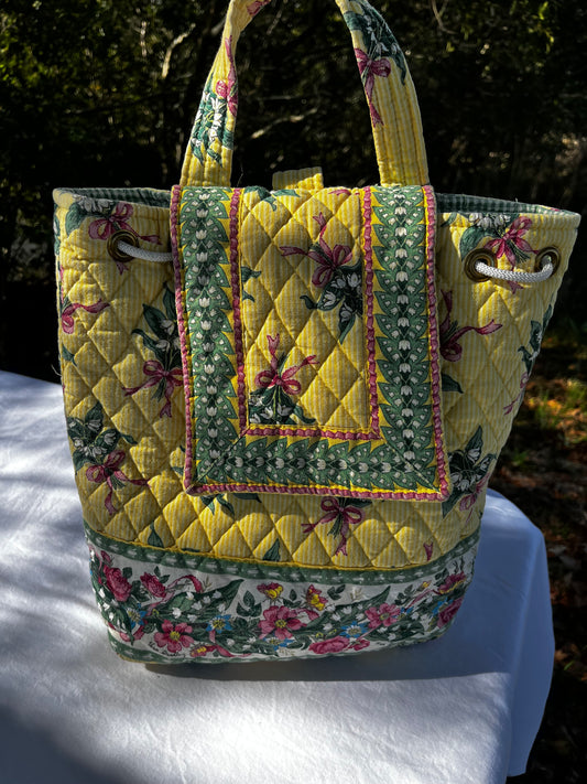 Yellow Hope Vera Bradley Drawstring Backpack