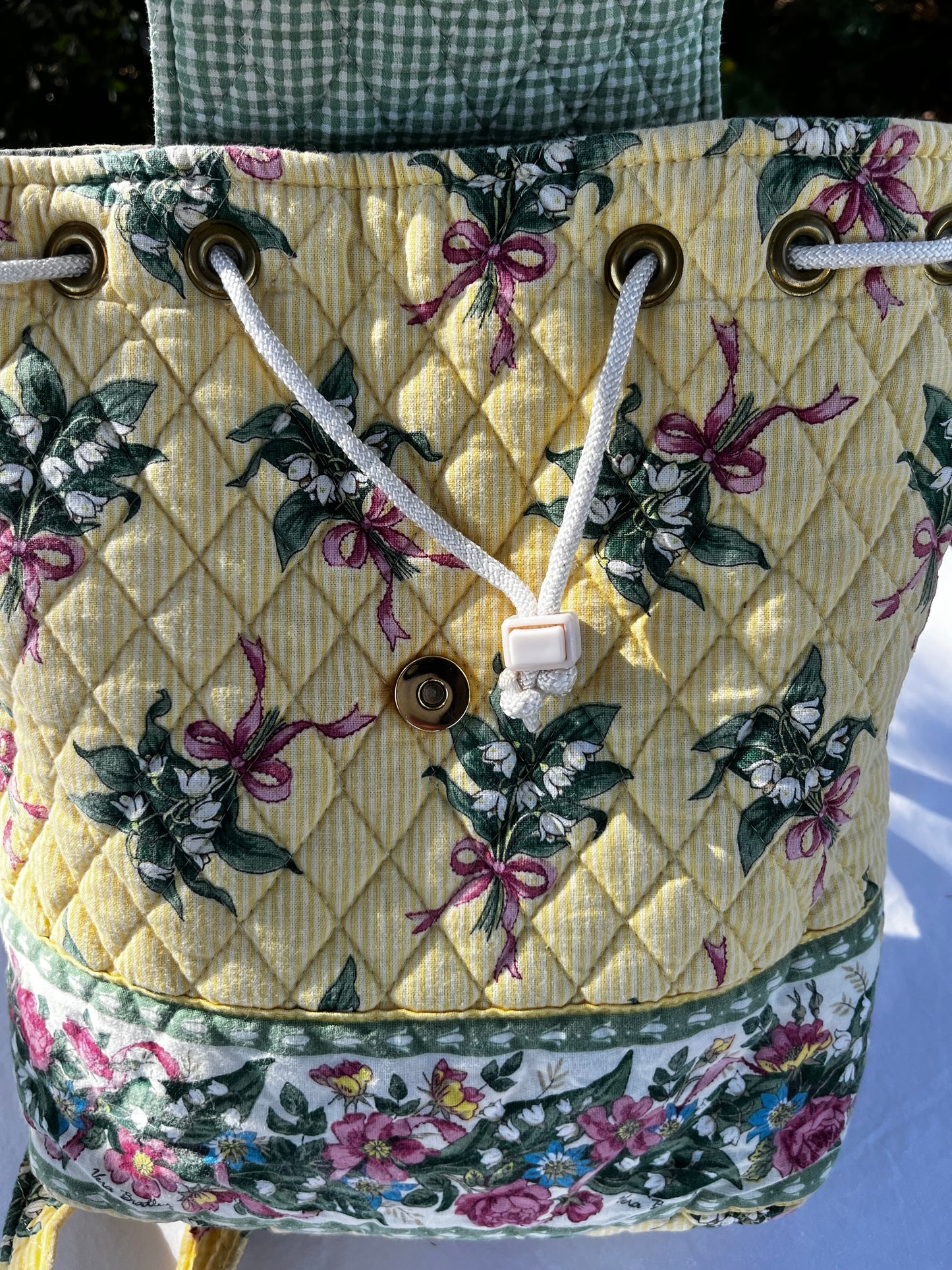 Yellow Hope Vera Bradley Drawstring Backpack