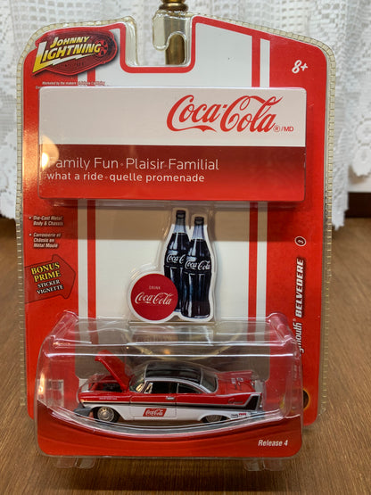 Vintage Johnny Lightning Coca Cola 2007 58 Plymouth Belvedere