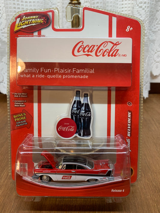 Vintage Johnny Lightning Coca Cola 2007 58 Plymouth Belvedere