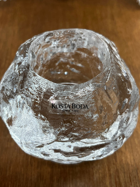 Vintage Kosta Boda Glass Snowball Candle Holder (Since 1742)