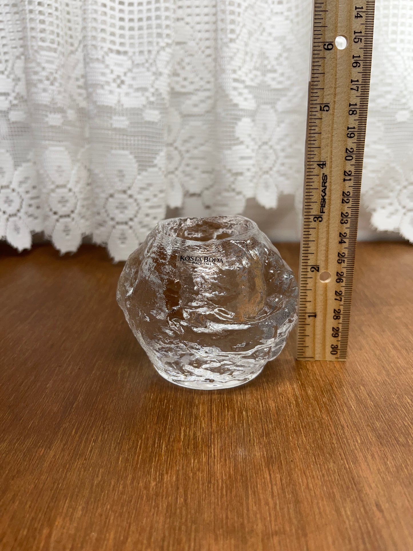 Vintage Kosta Boda Glass Snowball Candle Holder (Since 1742)