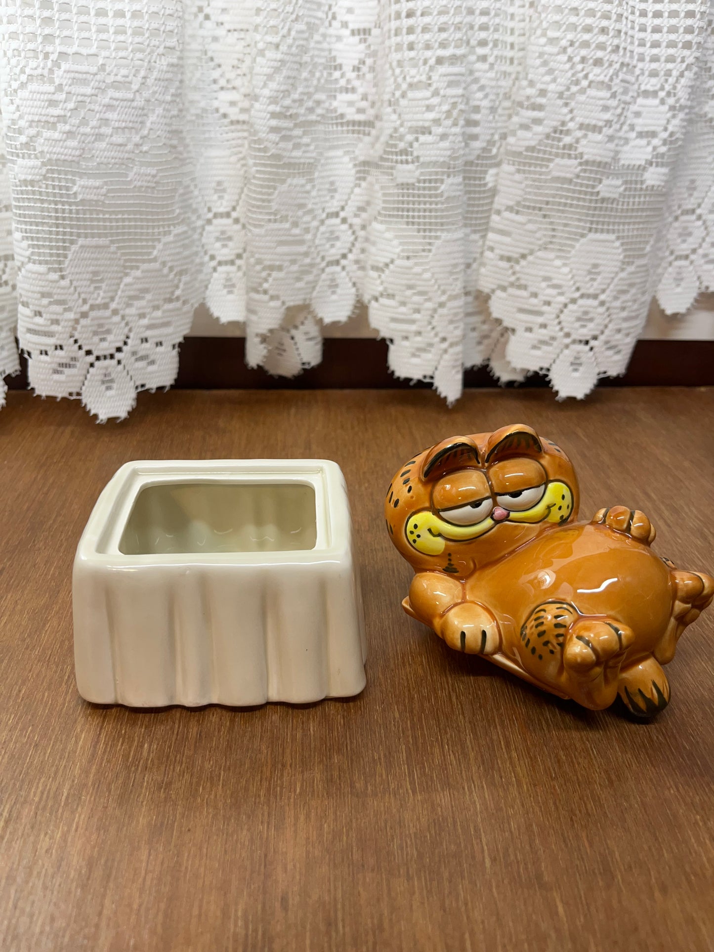 Vintage Garfield Trinket Box Enesco By Jim Davis 1978,1981