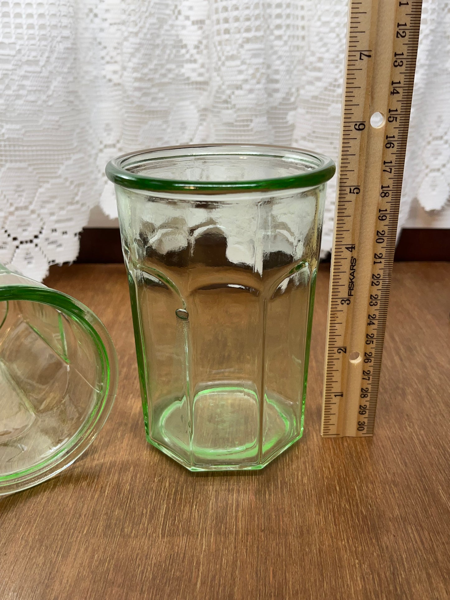 Vintage Green Anchor Hocking Octagonal Tumblers