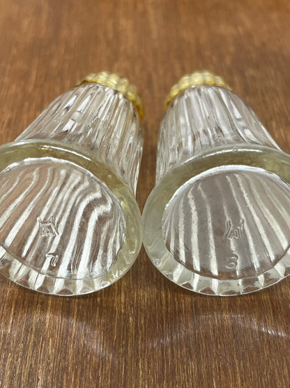 Vintage Hazel Atlas Clear Salt and Pepper Shakers with Plastic Lids