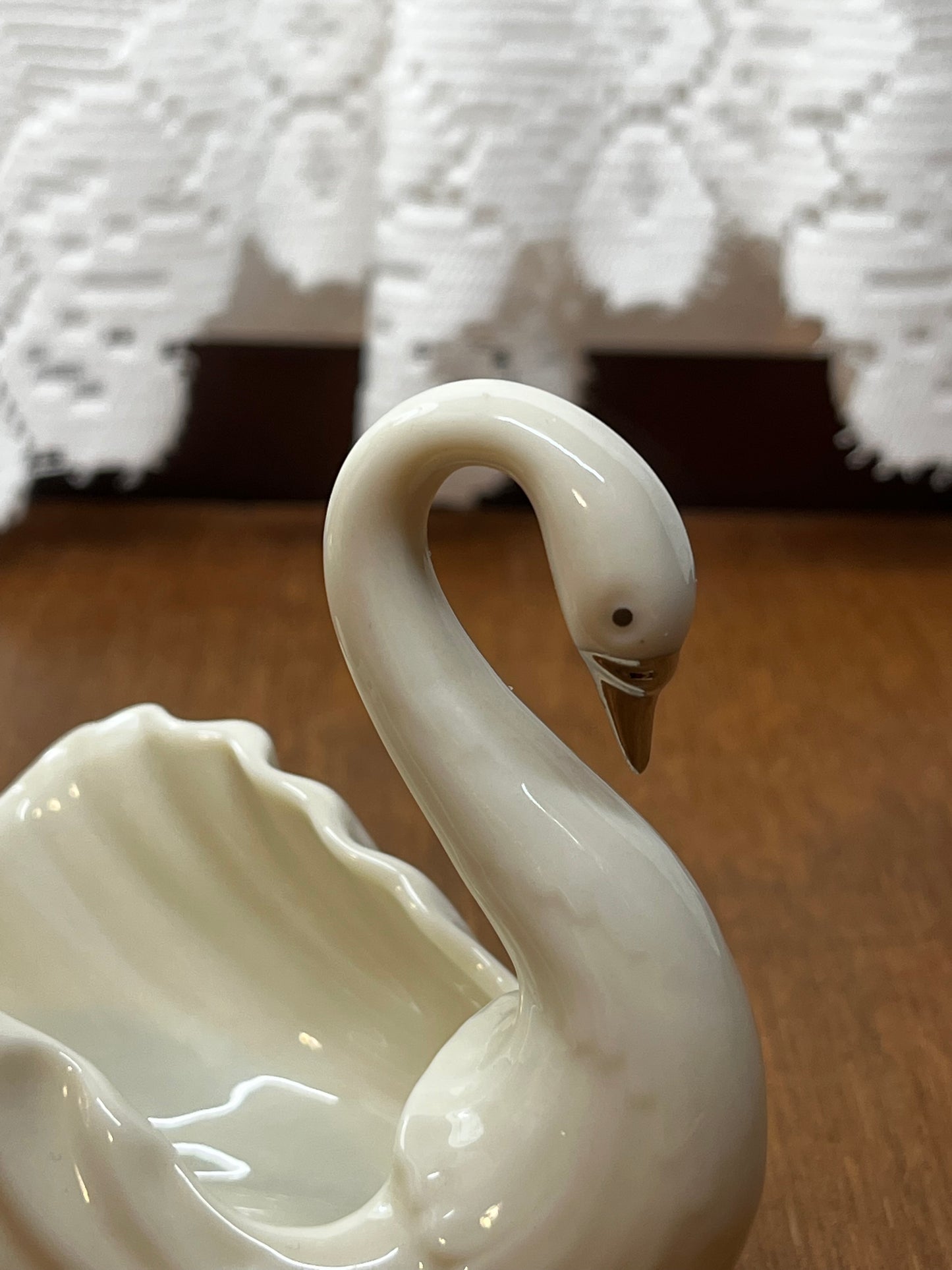 Vintage Lenox USA Porcelain Swan Trinket Dish