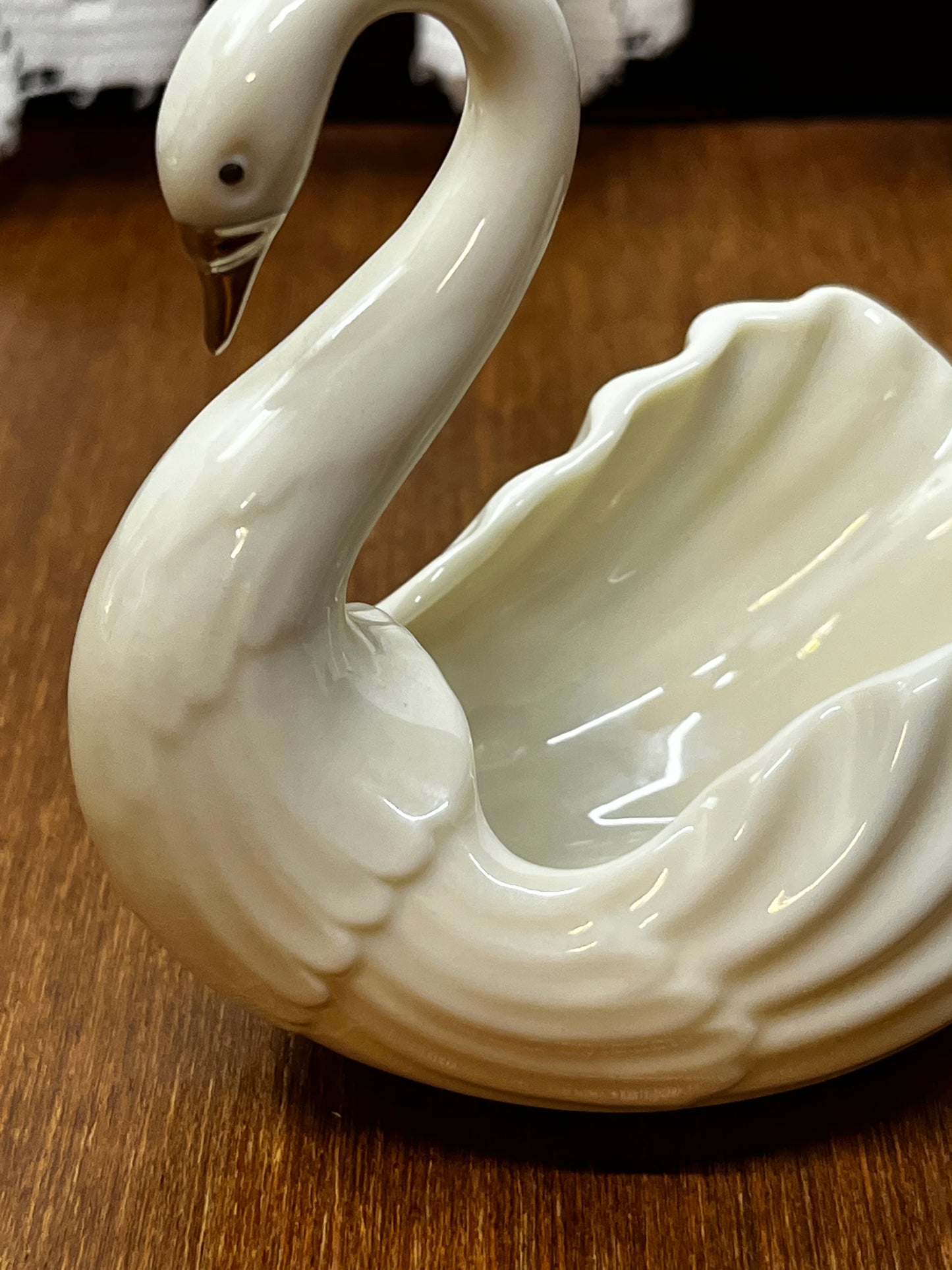 Vintage Lenox USA Porcelain Swan Trinket Dish