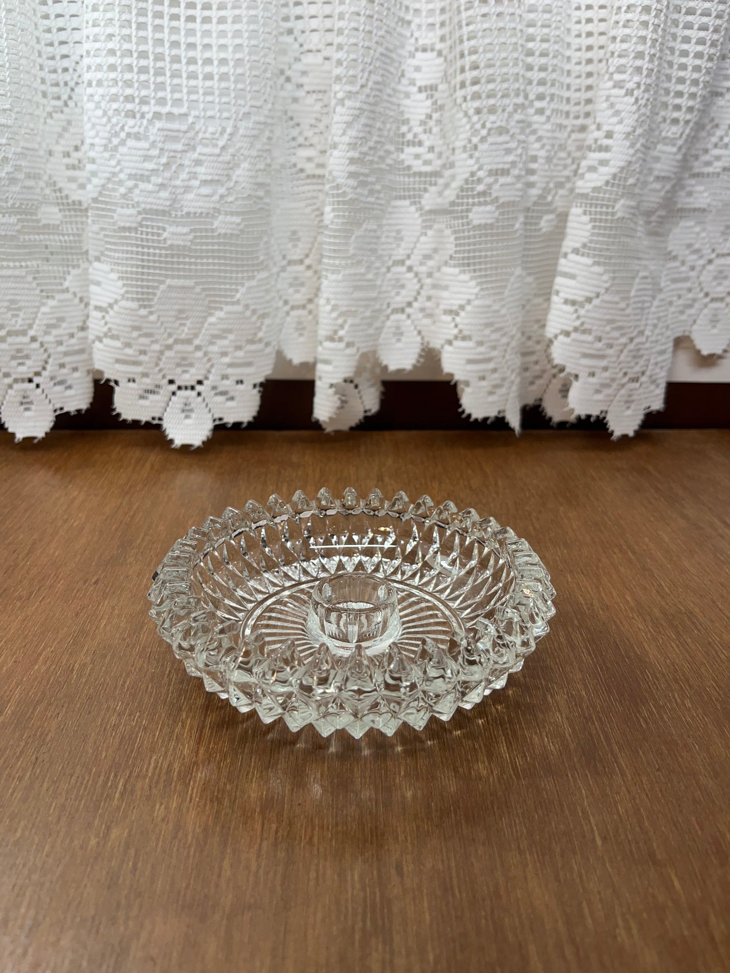 Vintage Brilliant Cut Glass Candle stick holder