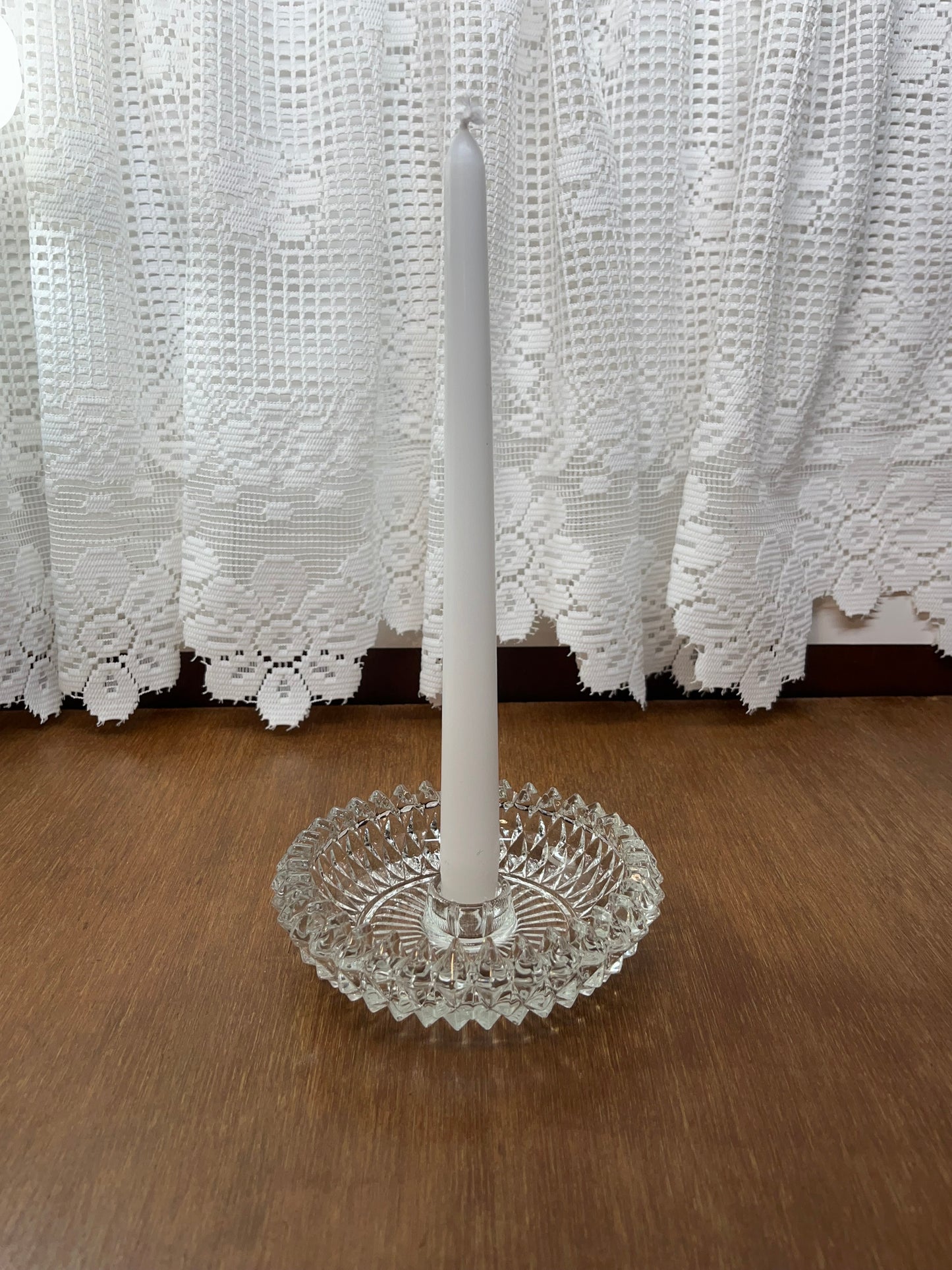 Vintage Brilliant Cut Glass Candle stick holder