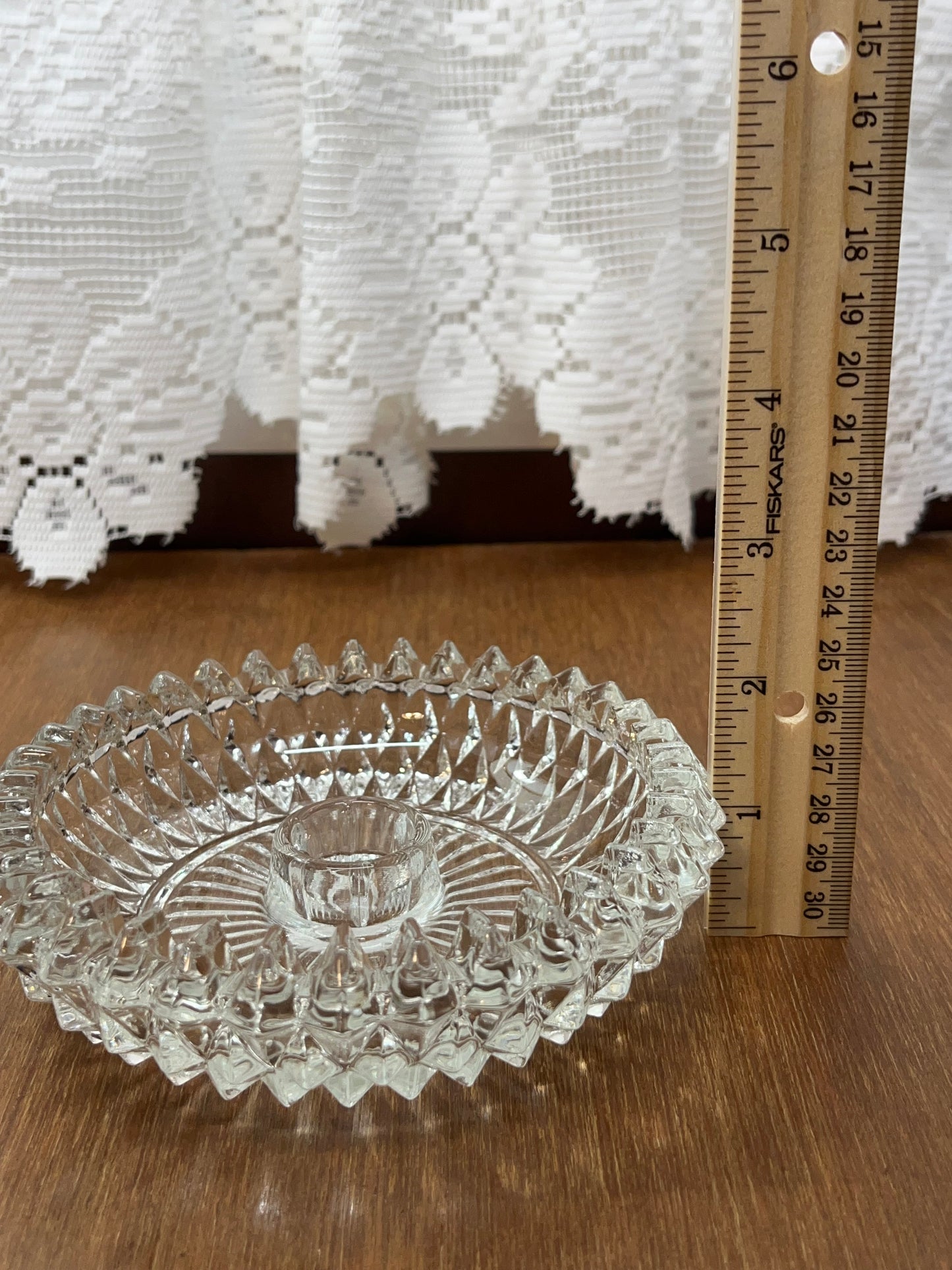 Vintage Brilliant Cut Glass Candle stick holder