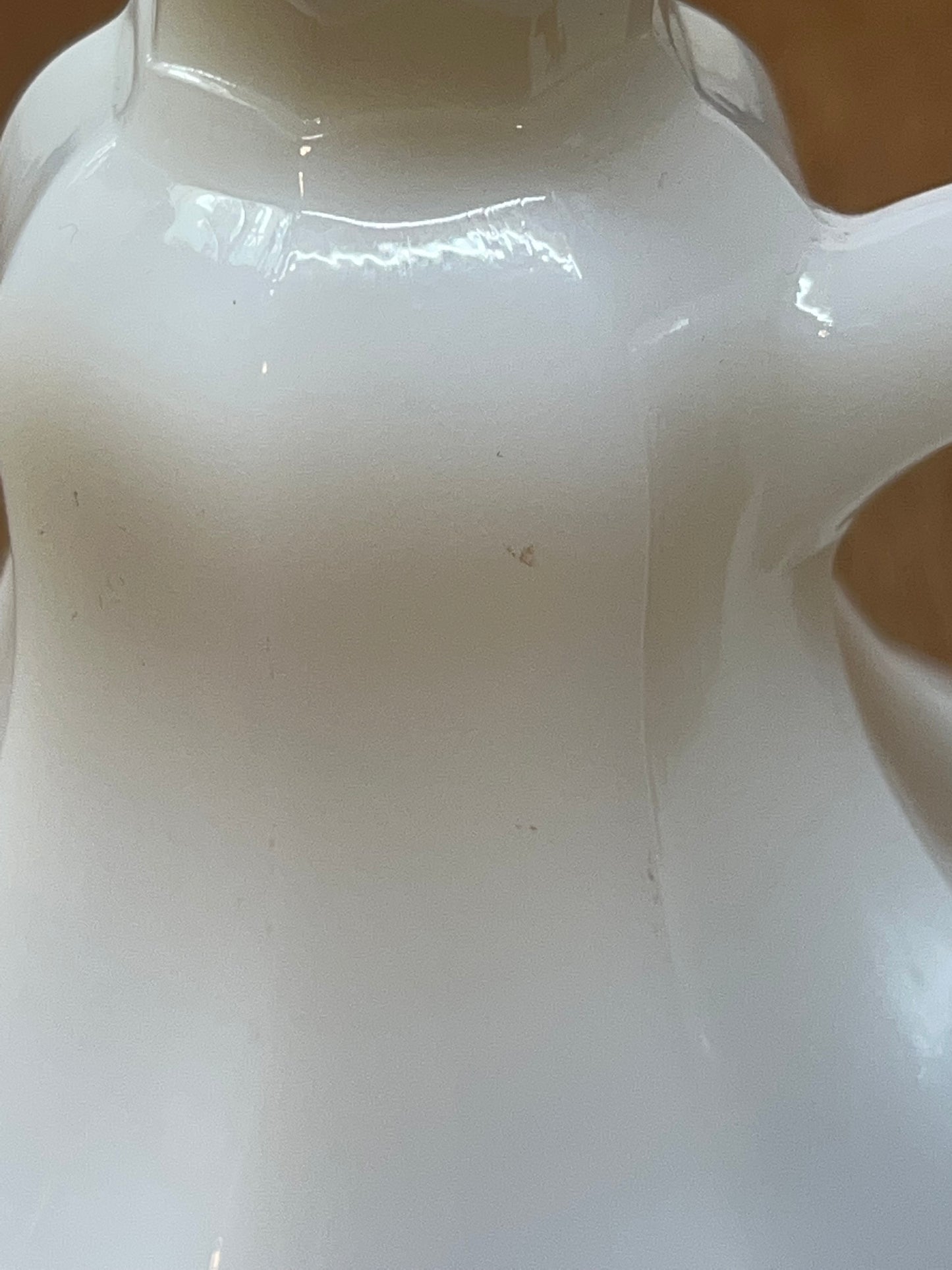 Vintage Milk glass Octagonal Candle Holder with Handle