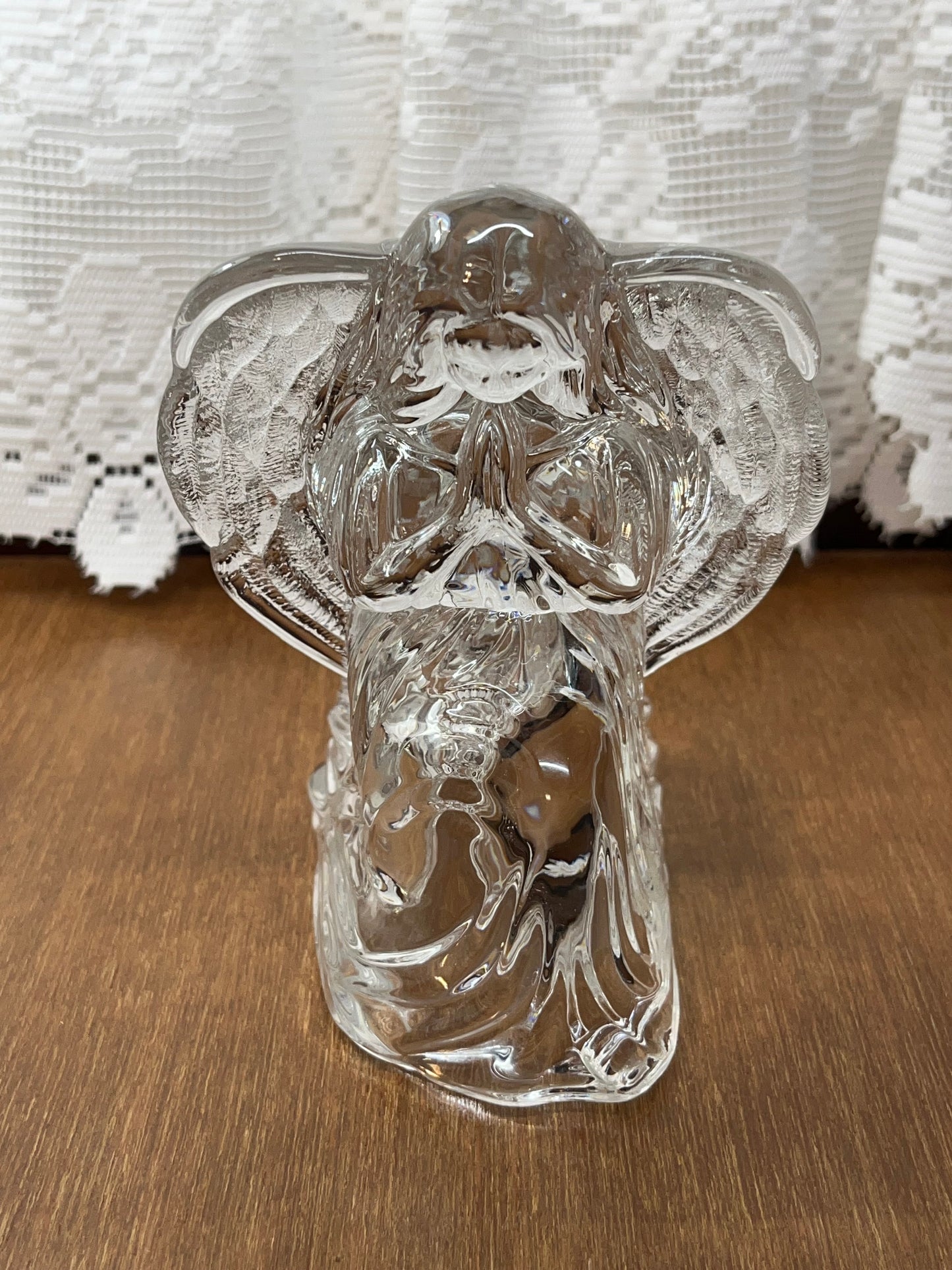 Votive Lead Crystal Kneeling Angel Candle Holder