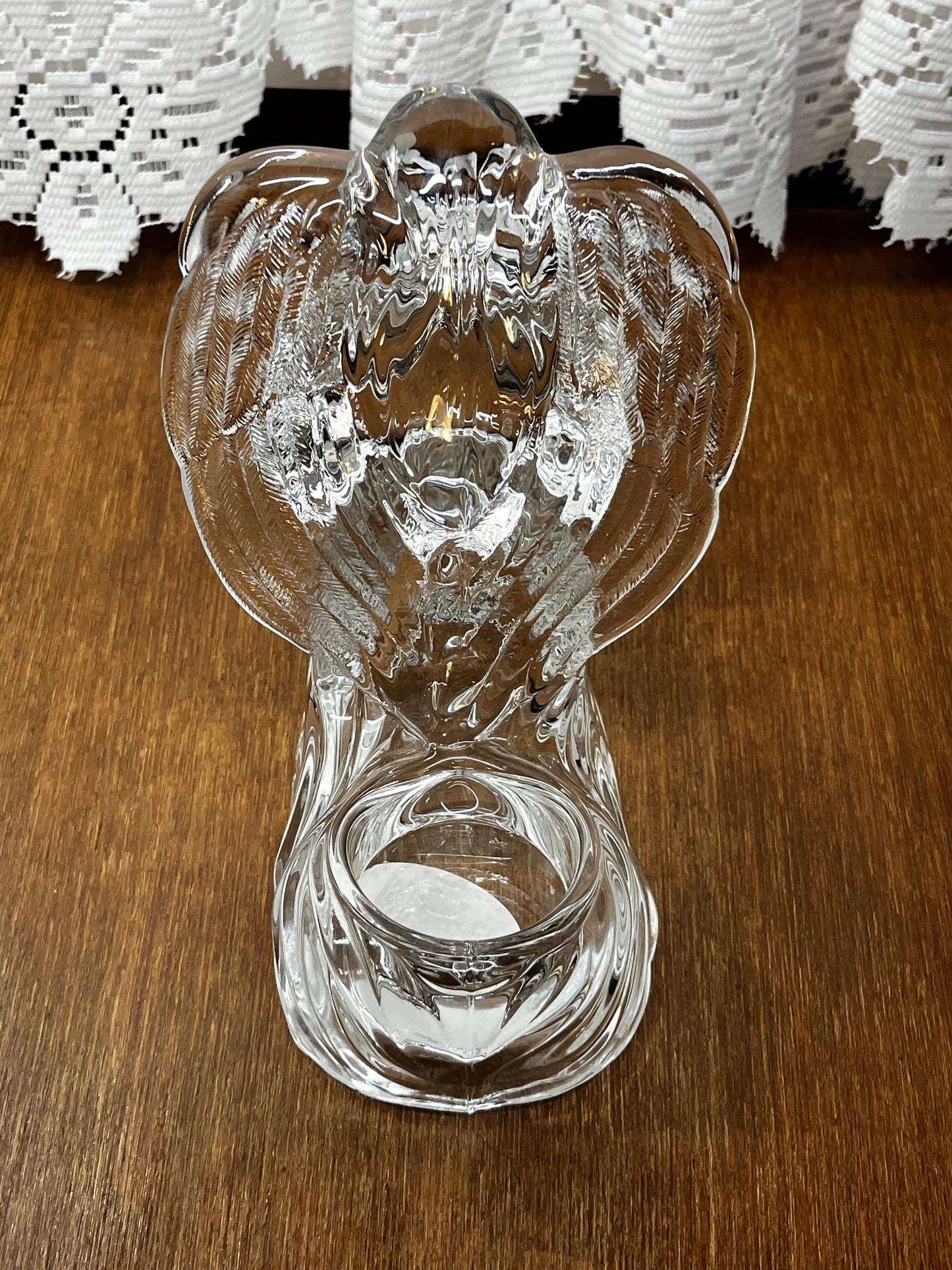 Votive Lead Crystal Kneeling Angel Candle Holder