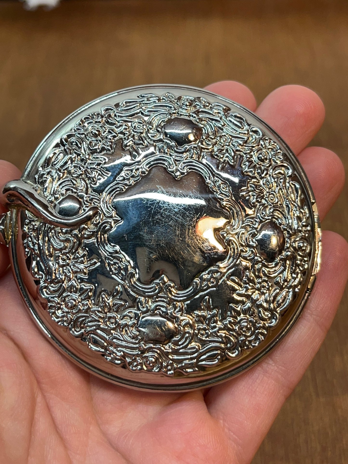 Vintage Silver Double Pocket Mirror