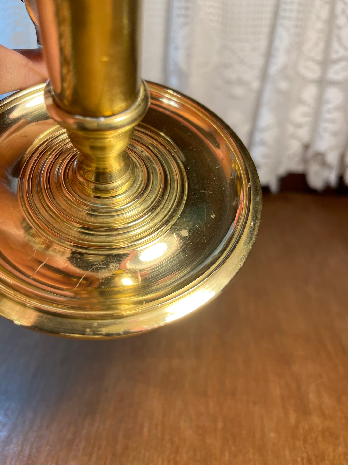 Vintage Brass Candle Holder With Handle