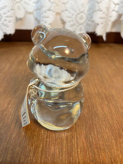 Art Glass Fenton July Birthstone Bear With Tag & Sticker