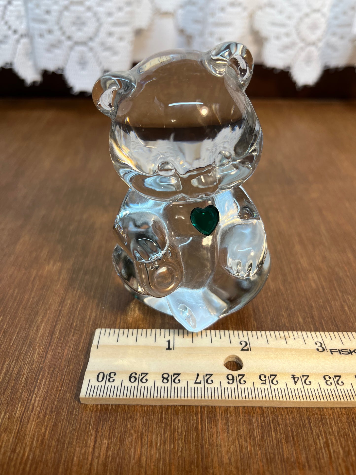 Art Glass Fenton May Birthstone Bear With Sticker