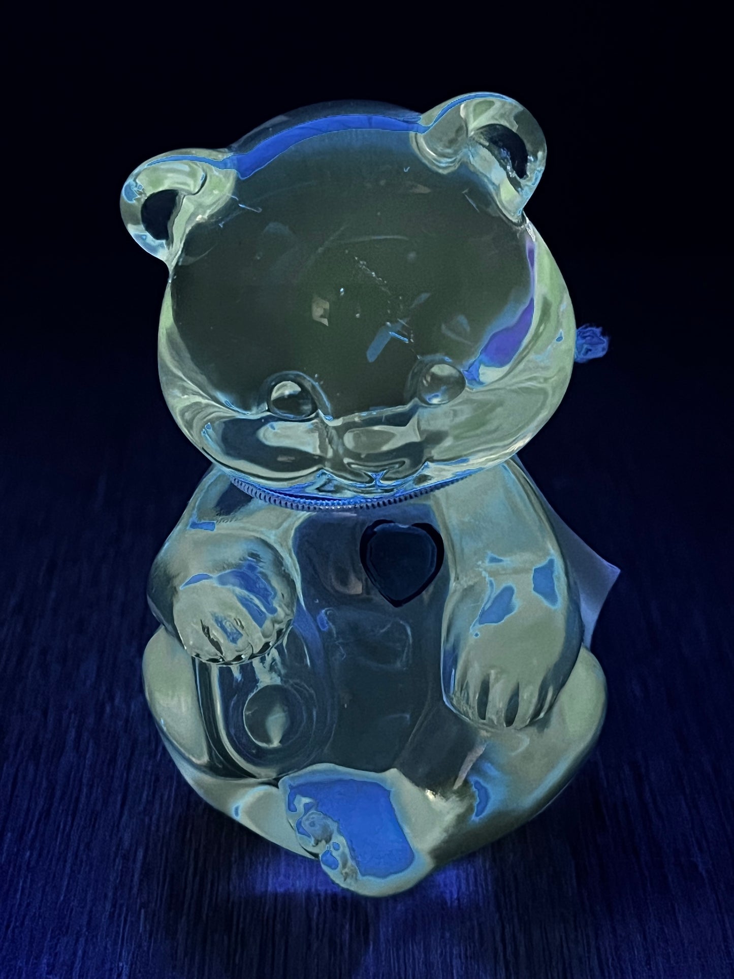 Art Glass Fenton December Birthstone Bear With Tag