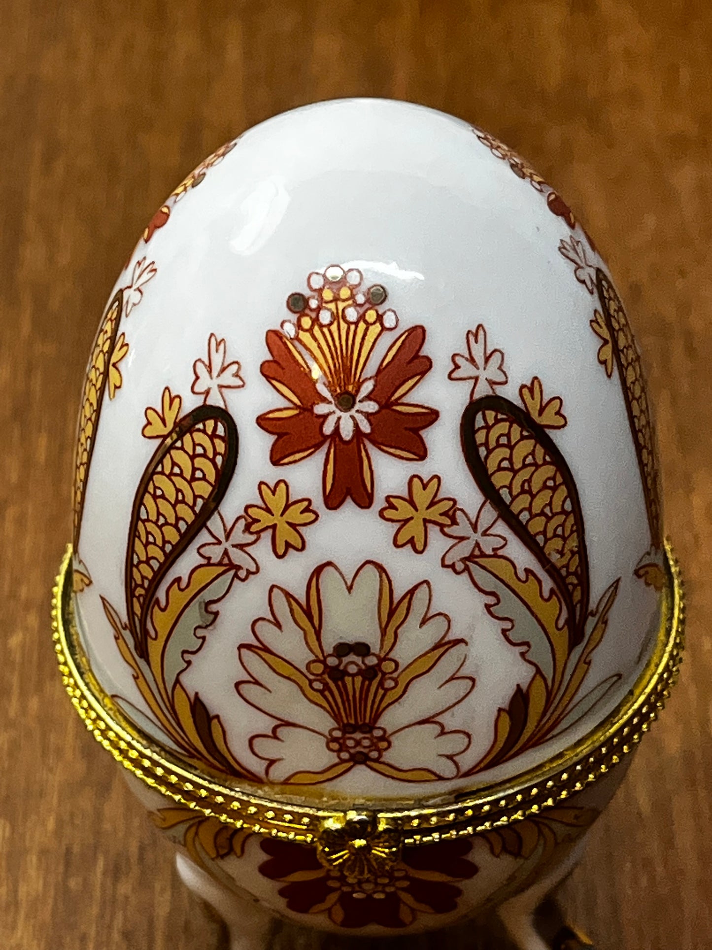 Vintage Porcelain Floral Egg