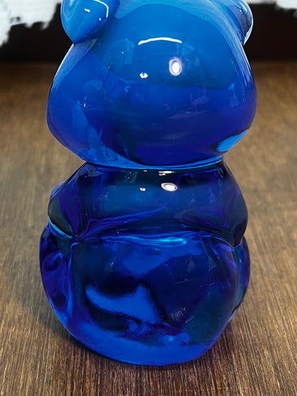Vintage Opalescent Fenton Blue Slag Figurine Bear
