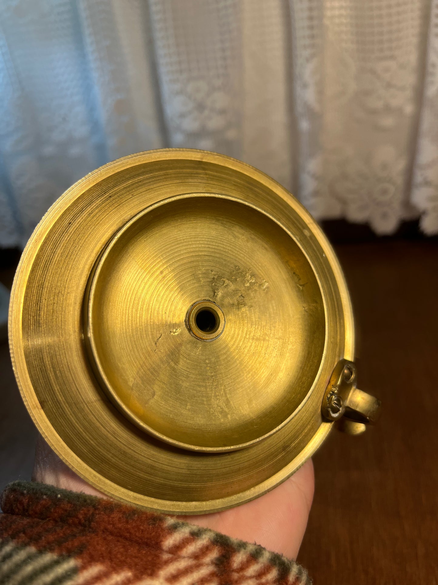 Vintage Brass Candle Holder With Handle