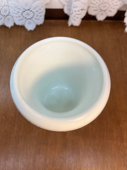 Vintage Milk Glass Floral Design Compote Vase