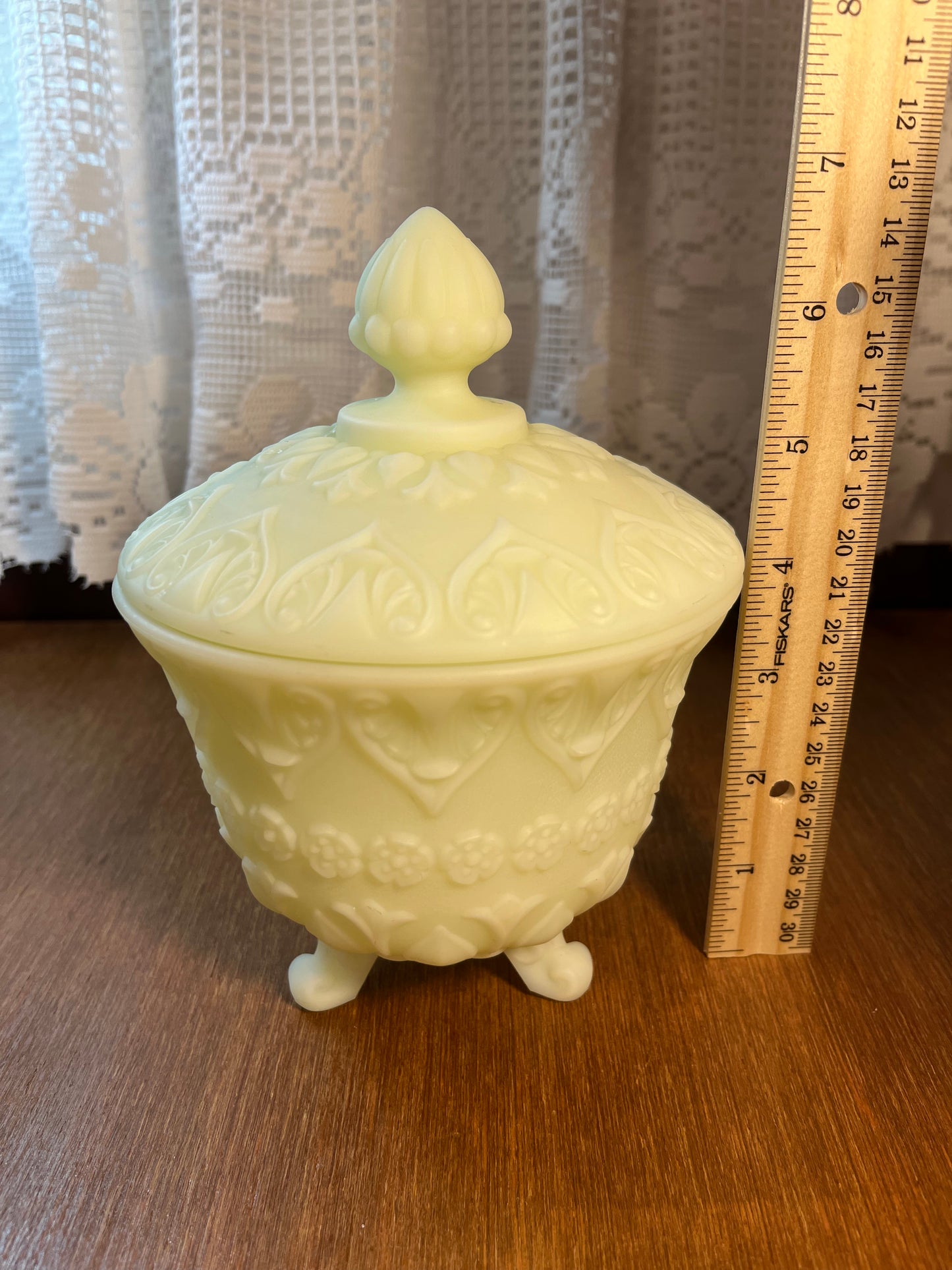 Vintage Fenton Satin Uranium Footed Compote Candy Bowl