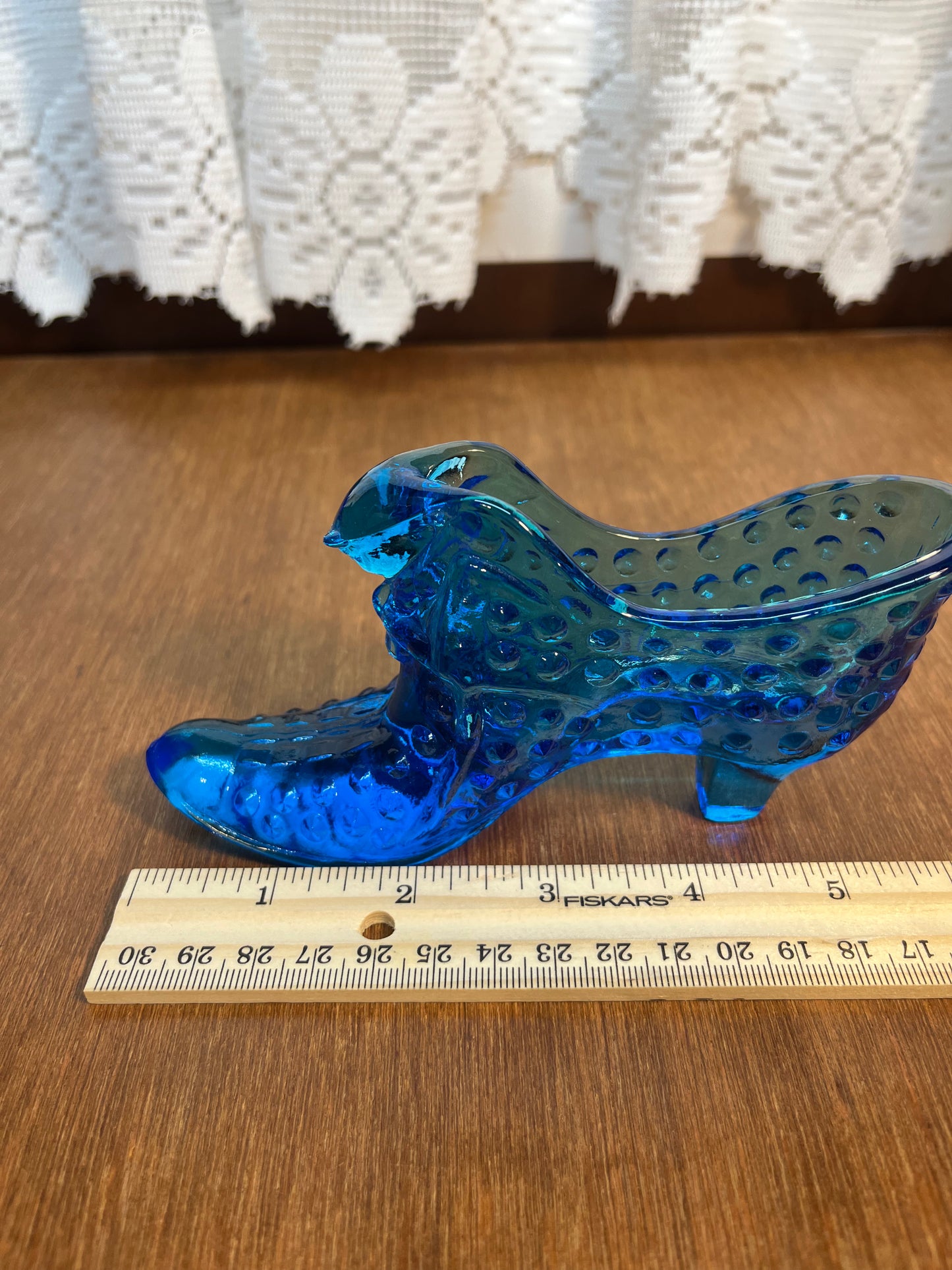 Vintage Cobalt Blue Fenton Art Glass Shoe