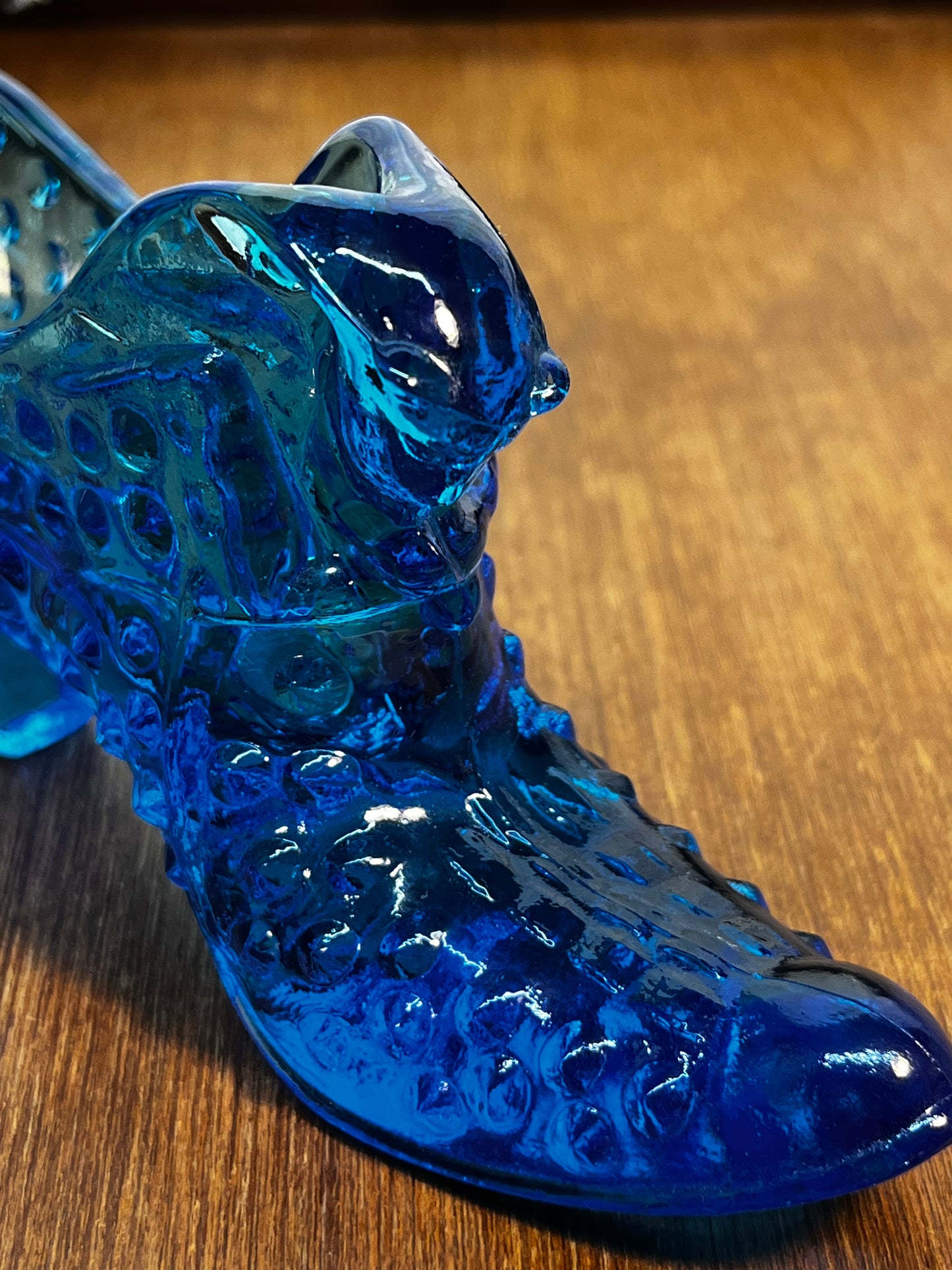 Vintage Cobalt Blue Fenton Art Glass Shoe