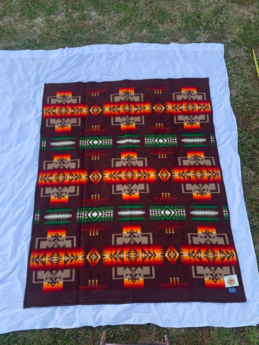 A warm and Colorful Heritage Pendleton Indian Blanket